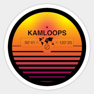 Kamloops, British Columbia Retro Sunset Sticker